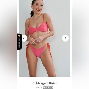 nwot pink & orange bikini